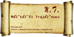 Mátéfi Trajánusz névjegykártya